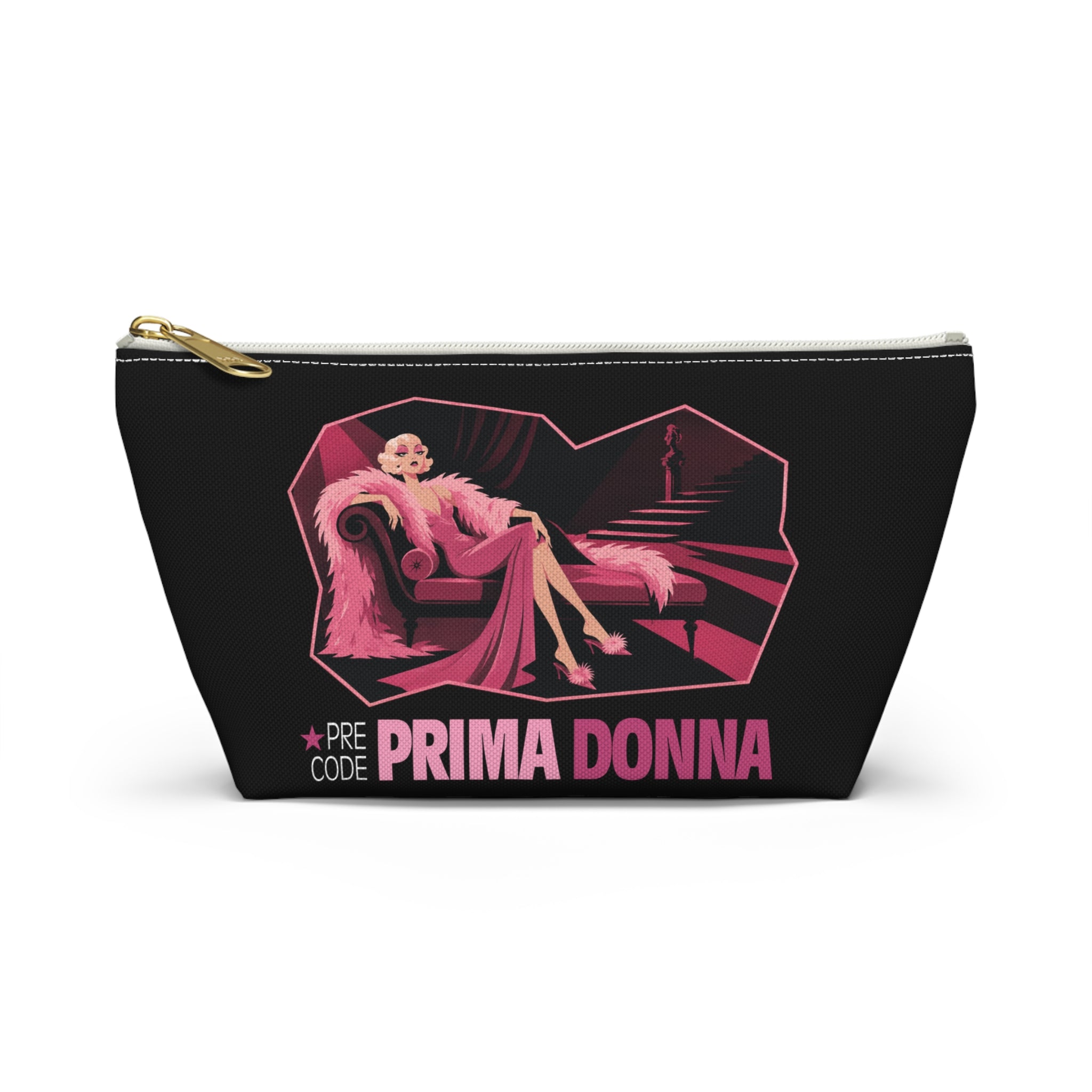 Retro Cosmetic Bag with 'Pre-Code Prima Donna' Design