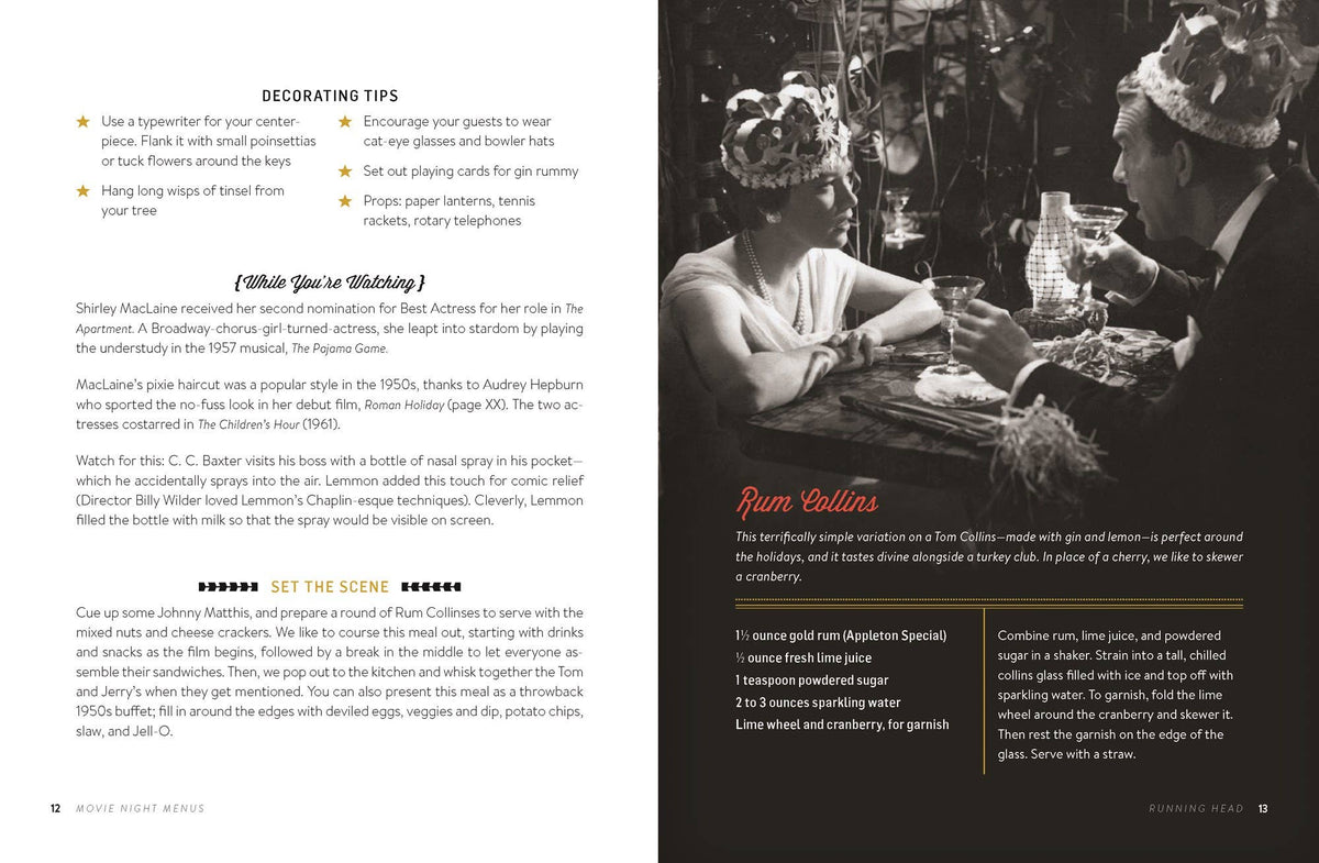 TCM Presents - Movie Night Menus