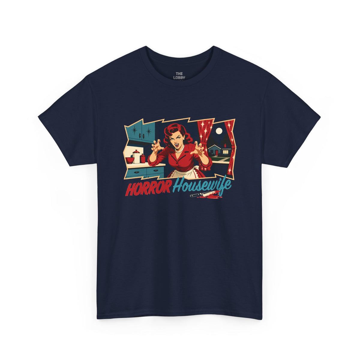 Horror Housewife Retro Graphic T-Shirt