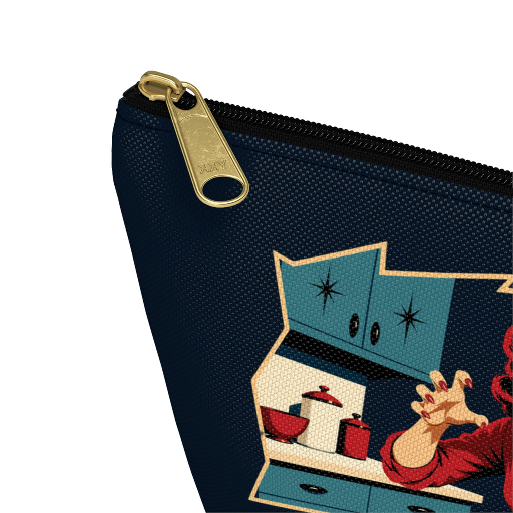 Retro Cosmetic Bag with 'Horror Housewife Design