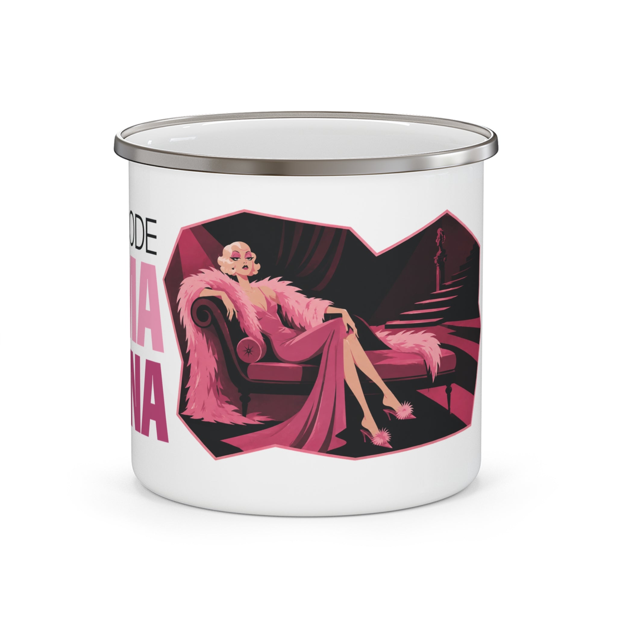 Pre-Code Prima Donna Enamel Camping Mug — Classic Movie Travel Cup