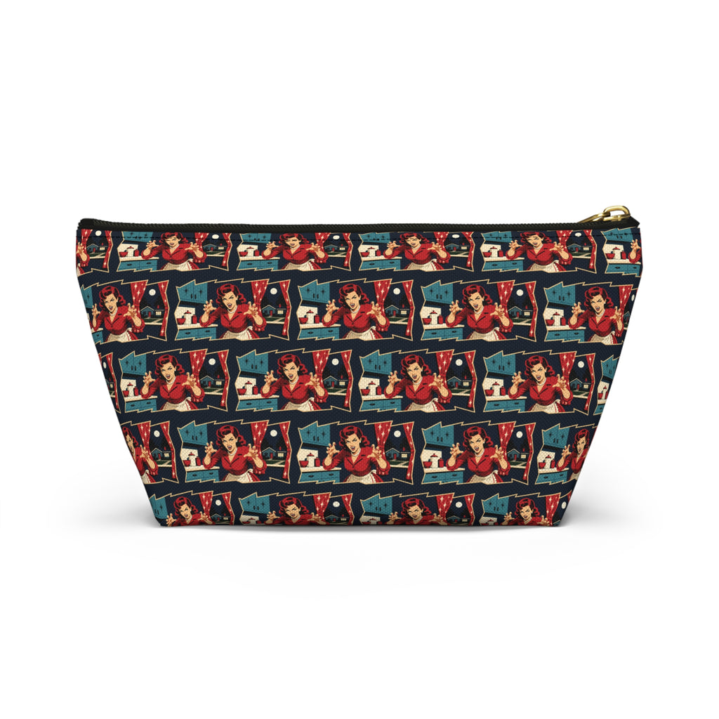 Retro Cosmetic Bag with 'Horror Housewife Design