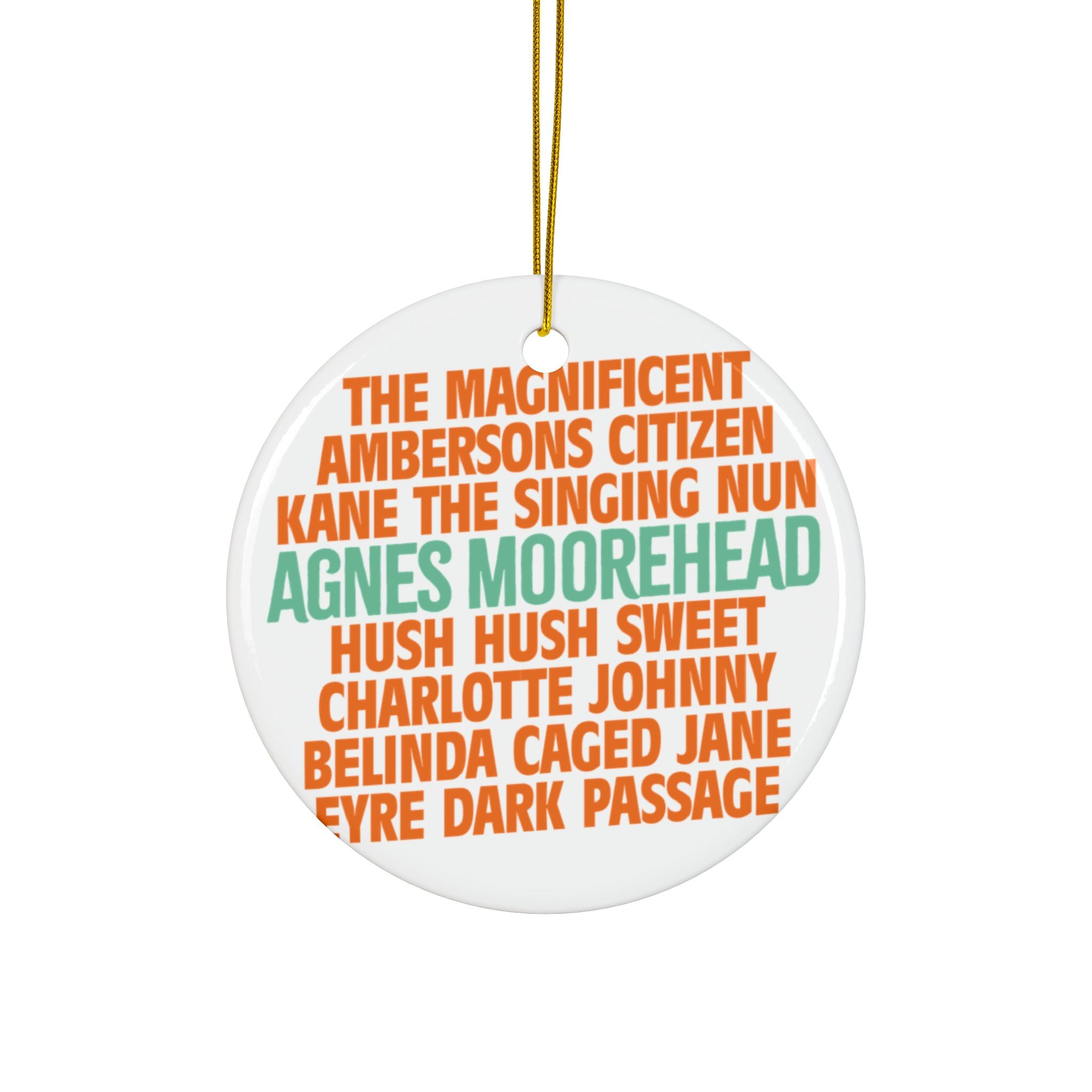 Scene-stealing Legend Ceramic Ornament — Agnes Moorehead Tribute Holiday Keepsake