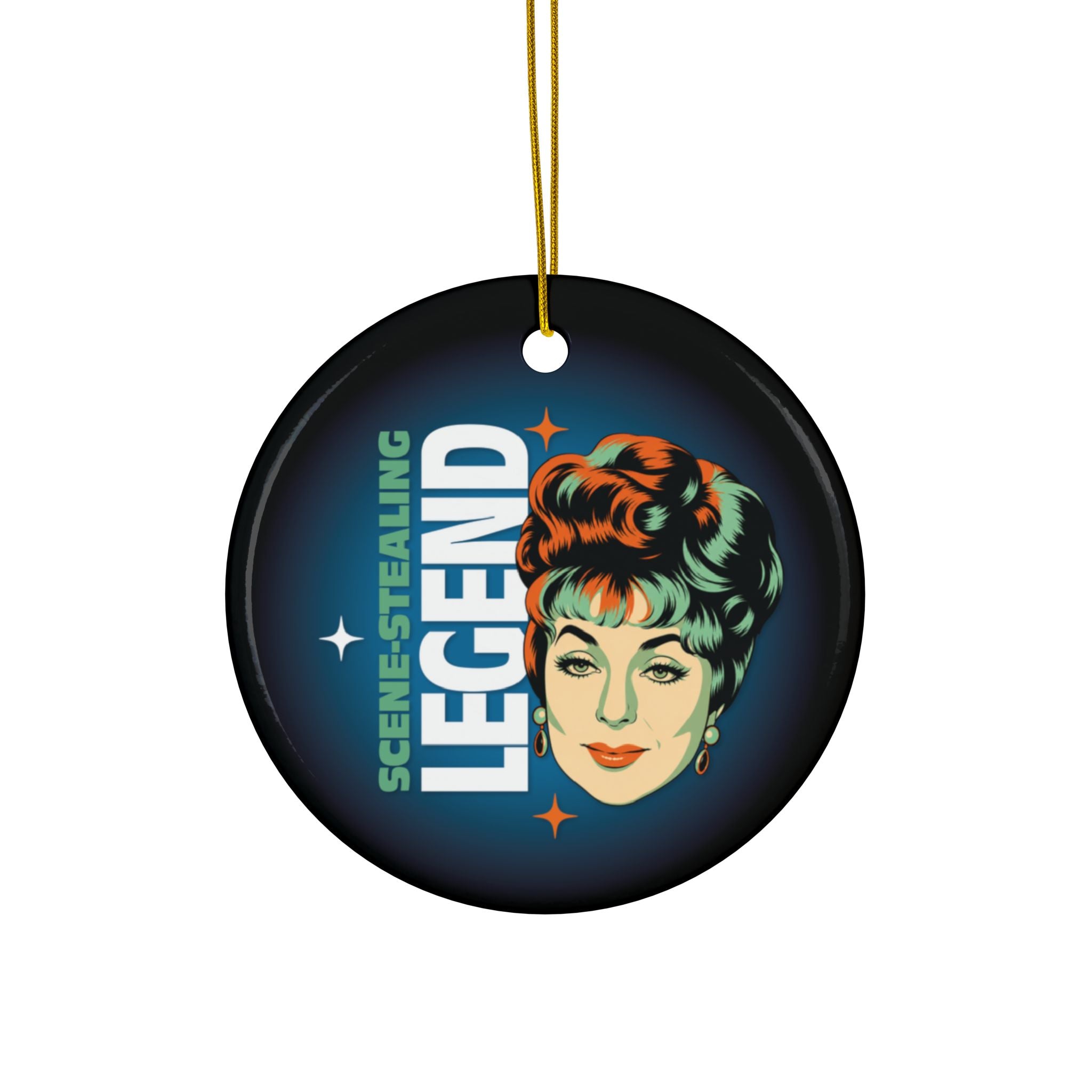 Scene-stealing Legend Ceramic Ornament — Agnes Moorehead Tribute Holiday Keepsake