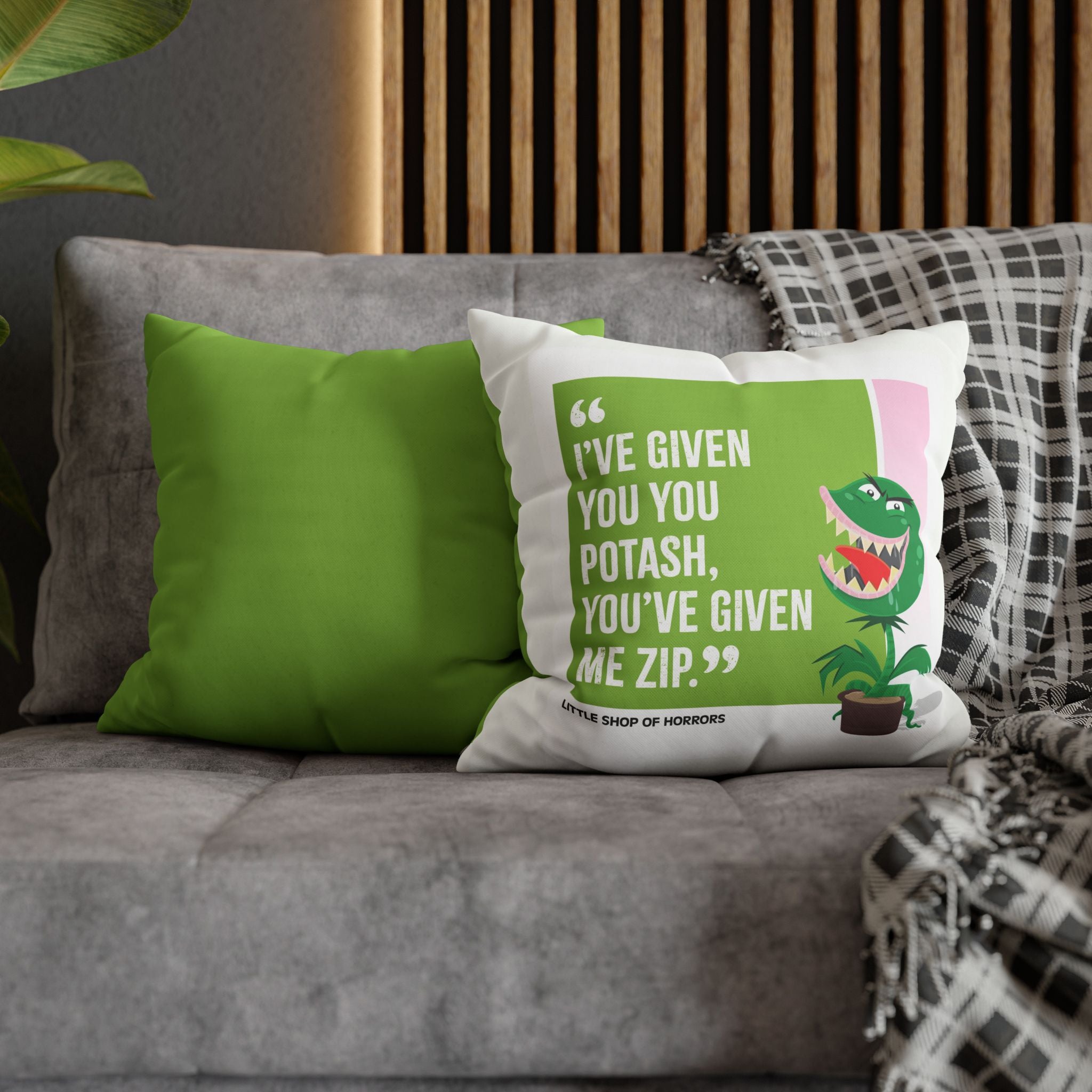 Movie Quote Square Pillowcase —  Little Shop of Horrors (1986)