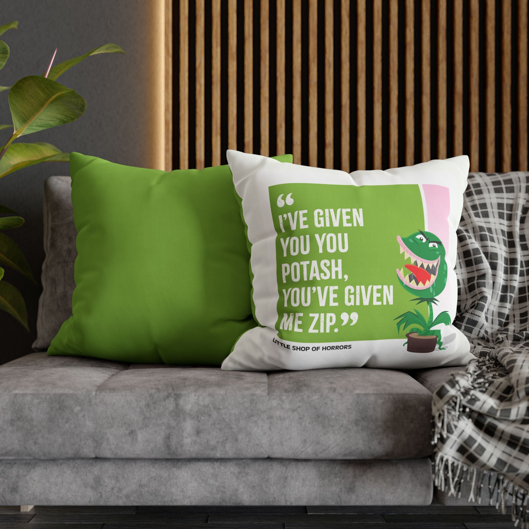 Movie Quote Square Pillowcase —  Little Shop of Horrors (1986)