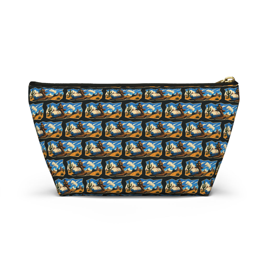 Retro Cowboy Cosmetic Bag with 'Wild for Westerns' Design