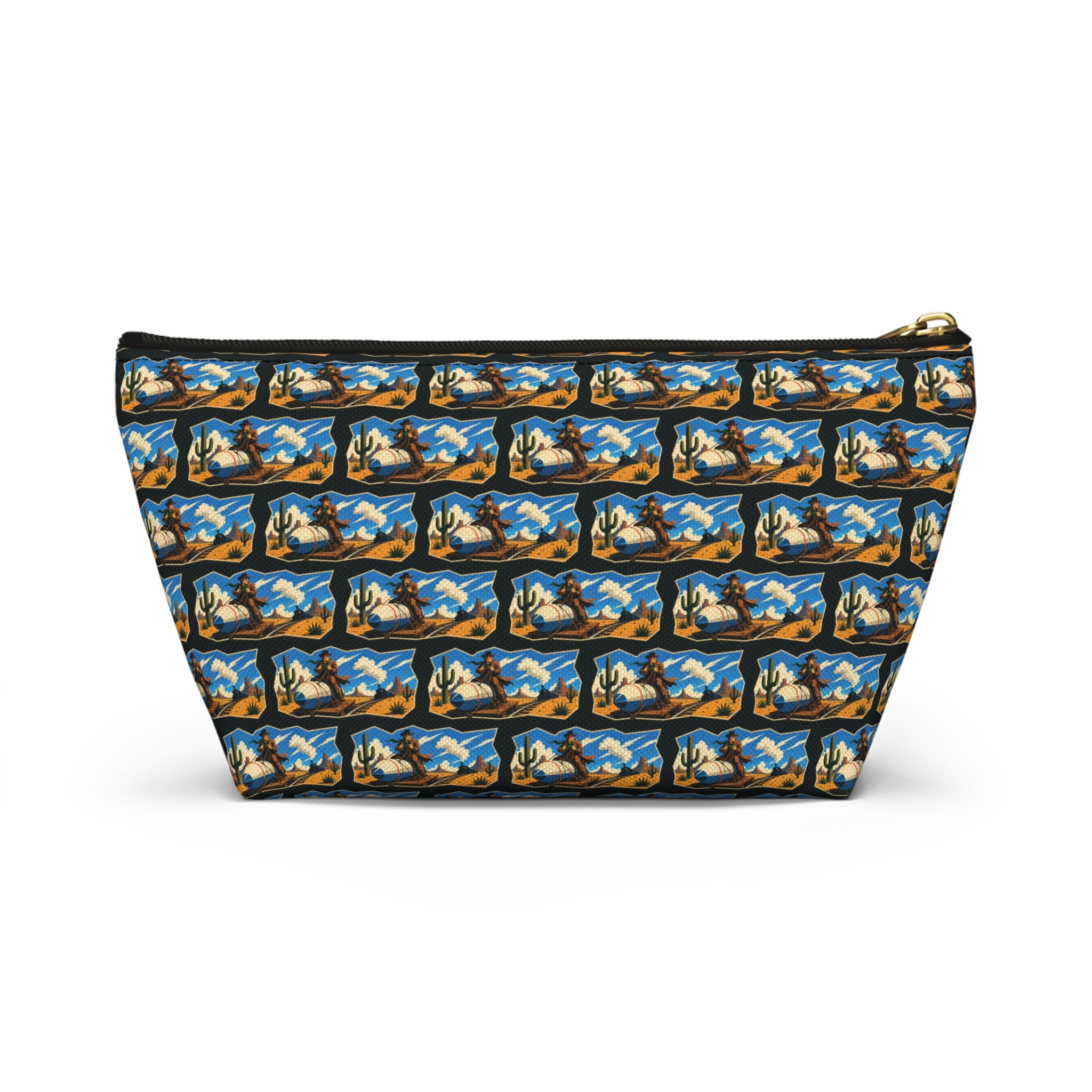 Retro Cowboy Cosmetic Bag with 'Wild for Westerns' Design